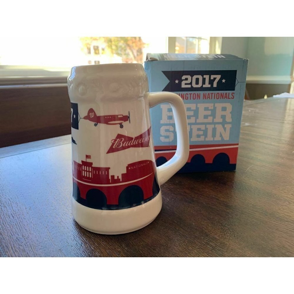 Washington Nationals 2017 Beer Stein Baseball Budweiser Lovers Novelty Gift